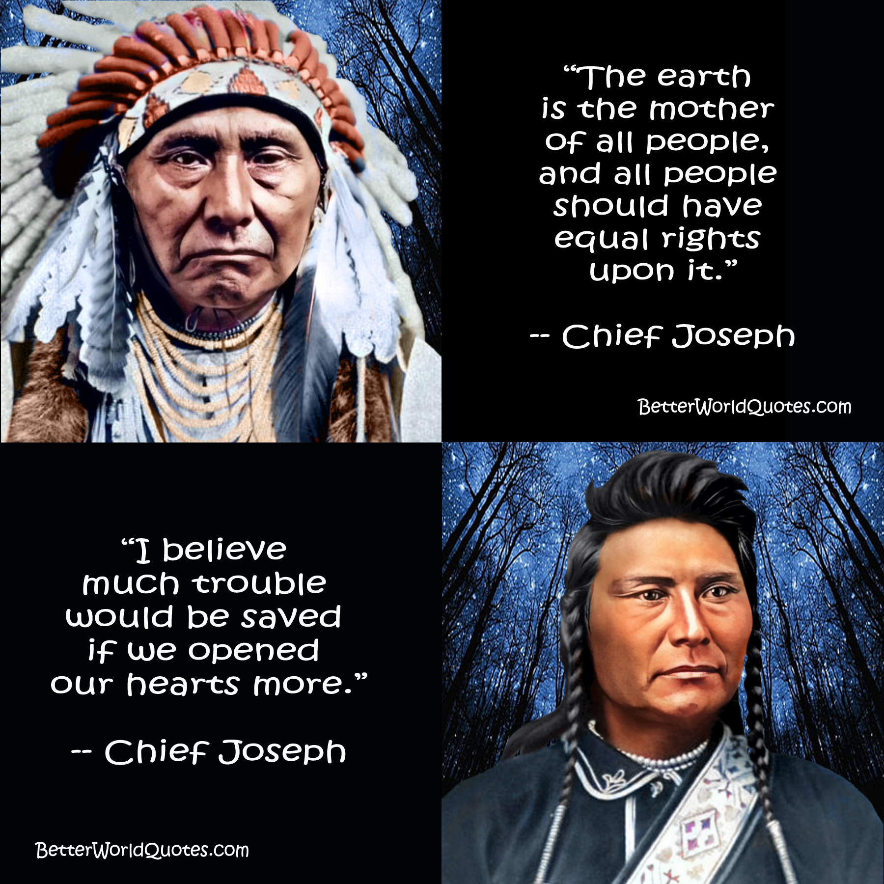 Chief Joseph: “The earth is the mother of all people, and all people should have equal rights upon it.