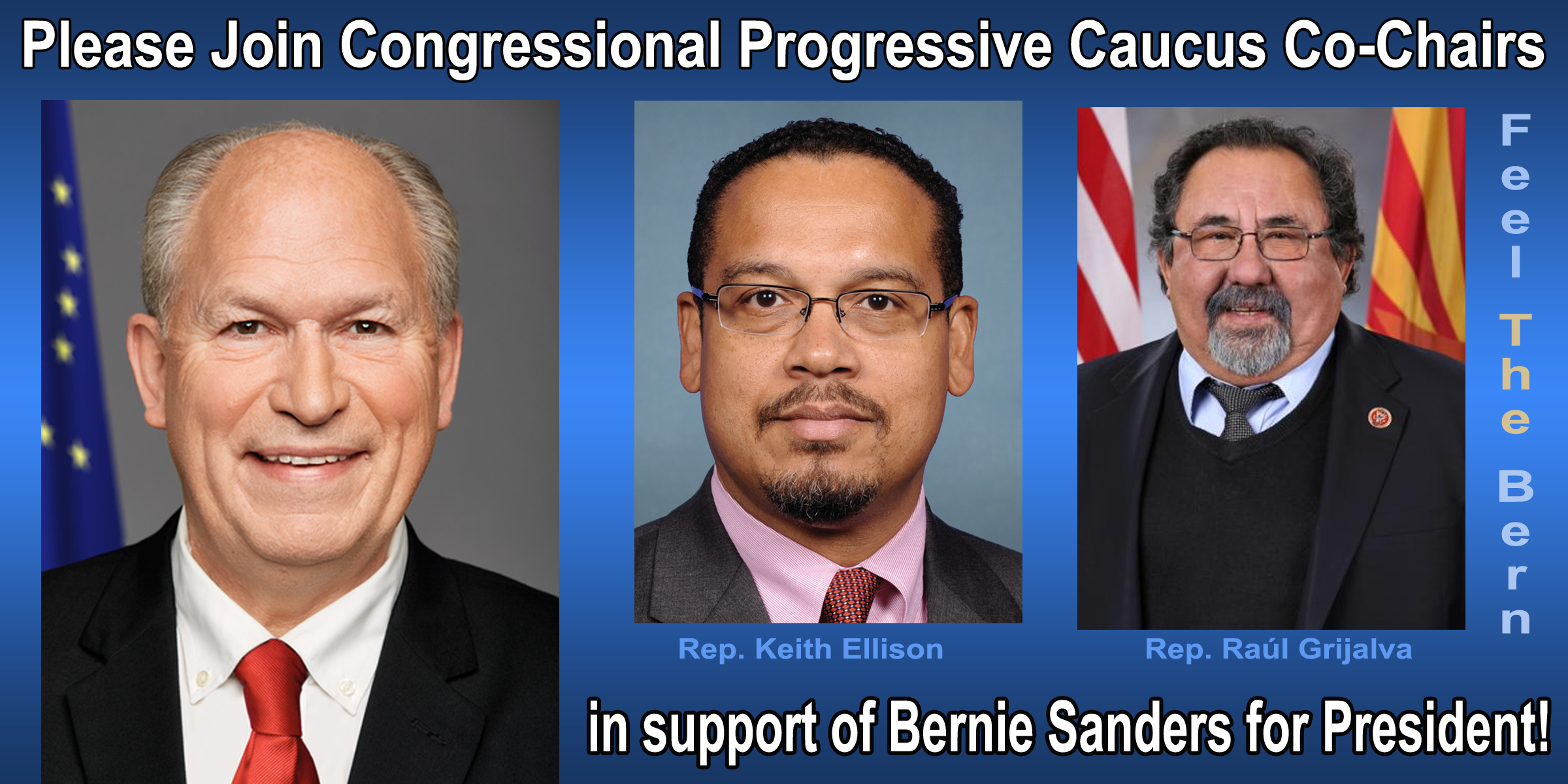 Gov. Bill Walker, Please join Congressional Progressive Caucus Co-Chairs in Support of Bernie Sanders for President