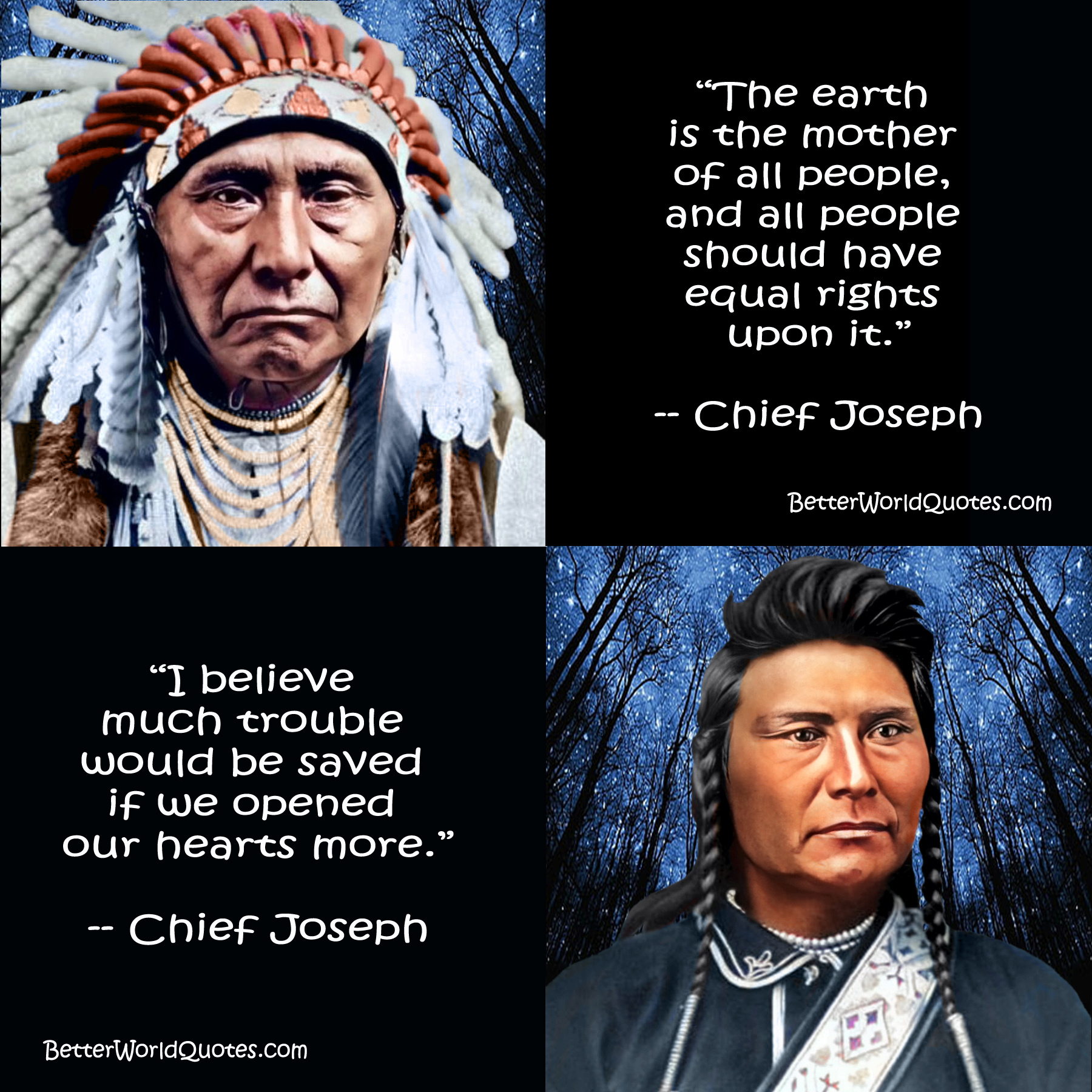 Chief Joseph: The earth is the mother of all people, and all people should have equal rights upon it.